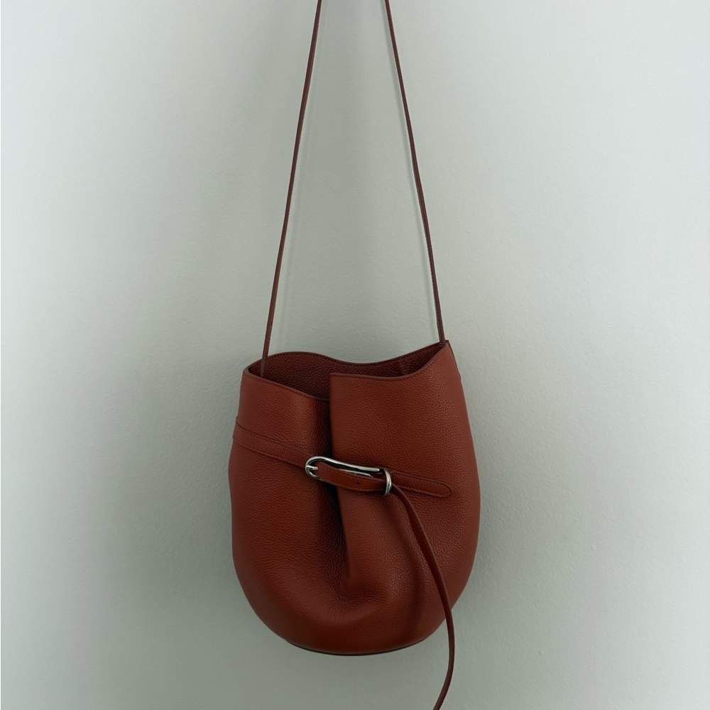 Liffner Belted Bucket Bag in Rust